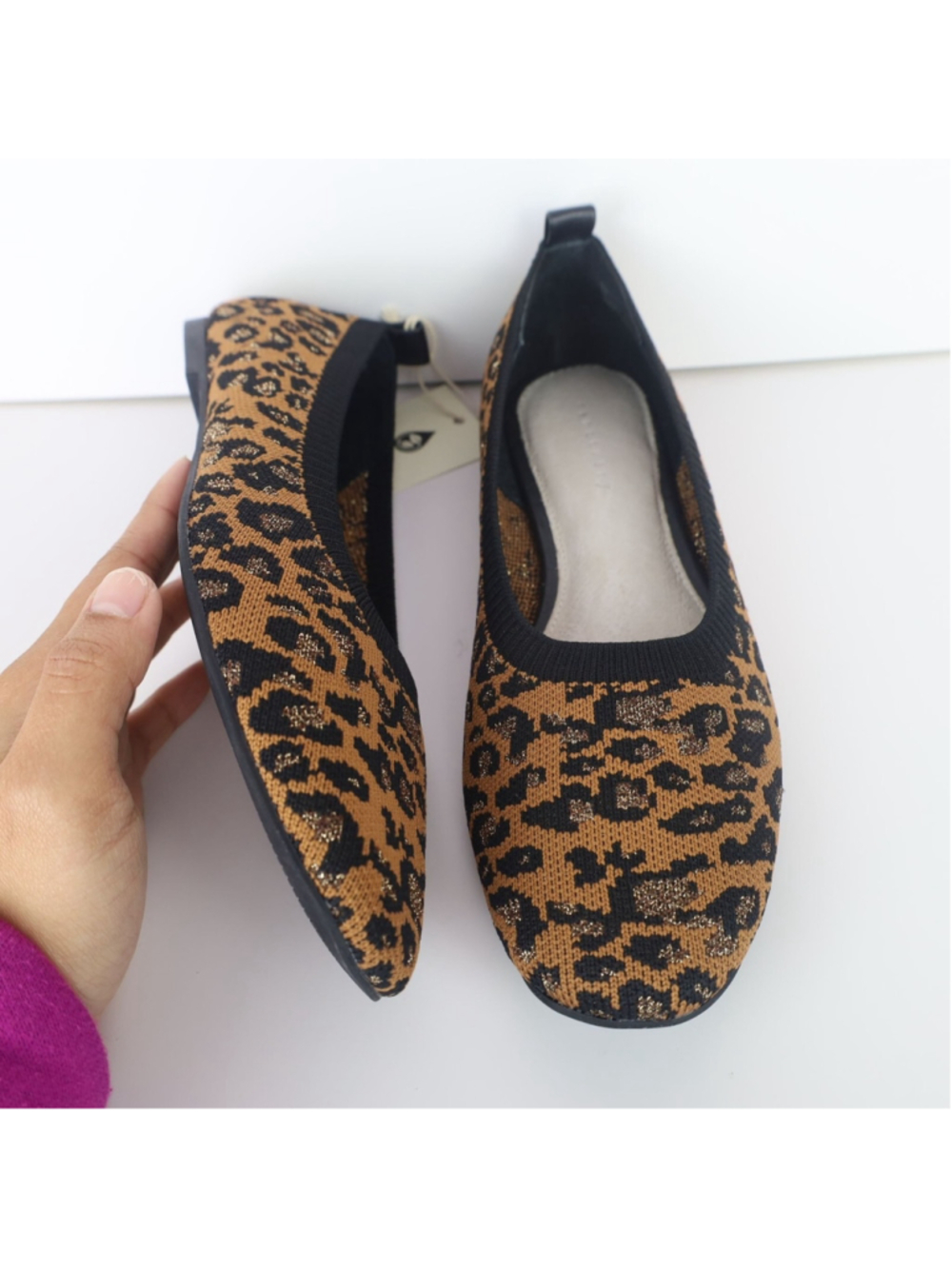 Sanctuary Social Leopard Print Fly-knit Ballet Flats Women Brown 7M - Picture 11 of 16